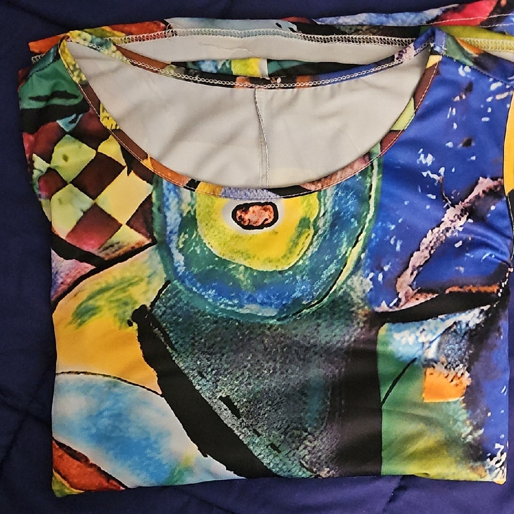 Colorful Abstract Print Maxi DRESS - Picture 2 of 3